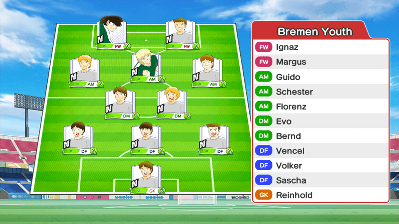 Lineup of Bremen team