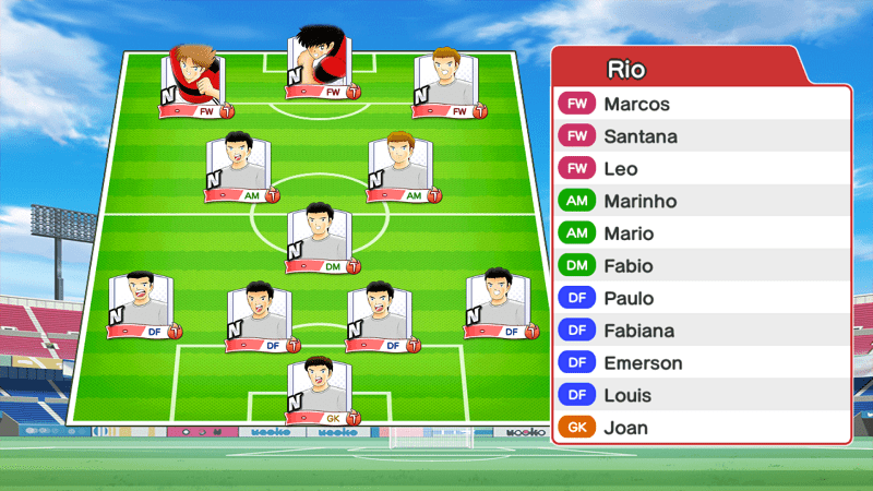 Lineup of Flamengo team